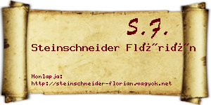 Steinschneider Flórián névjegykártya